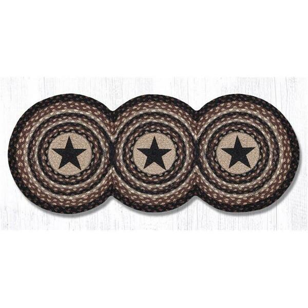 Capitol Importing Co 15 x 36 in. Black Stars Tri Circle Runner Rug 95-313BS